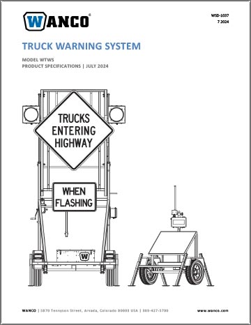Wanco Truck Warning System specifications